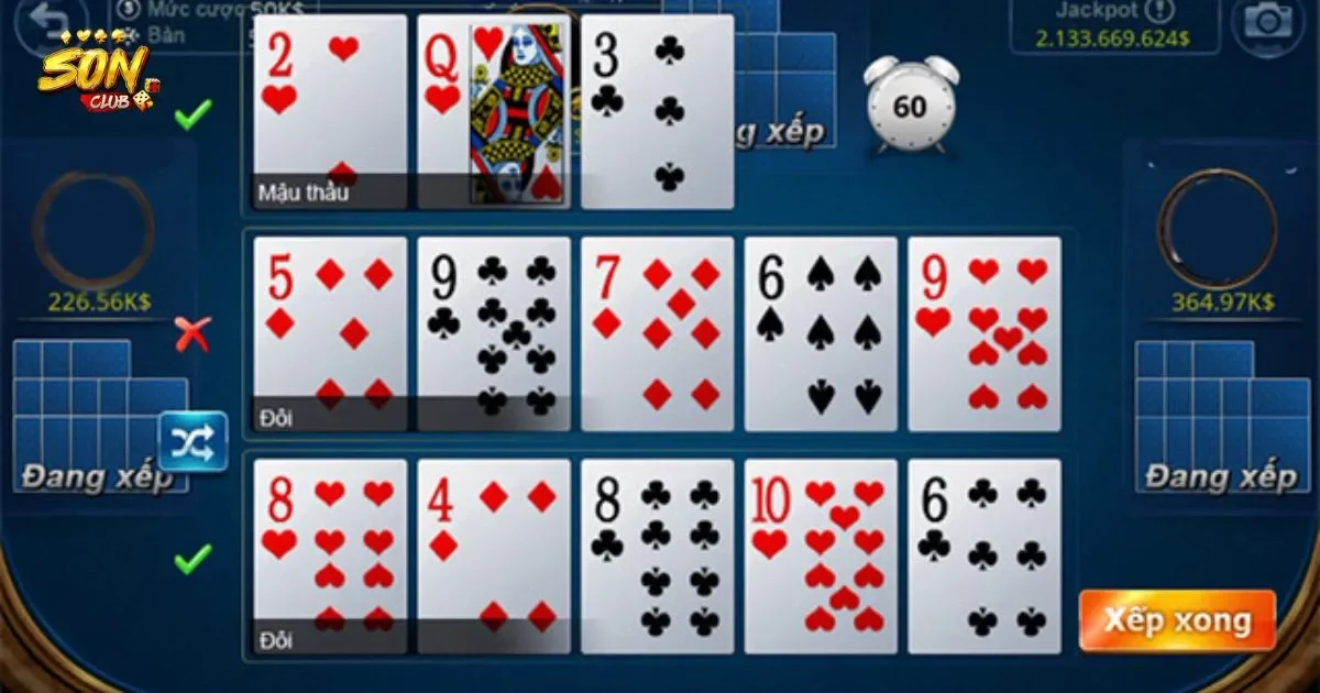 Cách phân loại bài trong binh xập xám